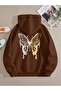 Women's Butterfly Printed Oversize Hooded Sweatshirt