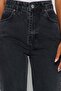Antrasit Yüksek Bel Wide Leg Geniş Paça %100 Pamuk Non-Stretch Jeans TWOAW24JE00089 - 14