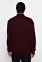 Bordo Casual Regular Fit Yarım Balıkçı Fermuarlı Yaka Kazak TMNAW22KZ1908 - 5