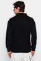 Unisex Black Polo Collar Knitwear Sweater - Regular Fit, Non-Pilling Tmnaw24Kz00008 - 5