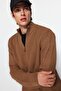 Camel Casual Regular Fit Couple/Çift Yarım Balıkçı Fermuarlı Yaka Kazak TMNAW22KZ1908 - 3