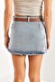 Women's Blue Pleated Denim Skirt 7119 - 2