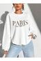 سويت شيرت PARIS Stay Different مطبوع برقبة دائرية باللون الأبيض للجنسين - 3
