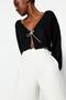Siyah Süper Crop Basic Fiyonklu Triko Hırka TWOAW24HI00315 - 7