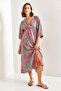 Women's Fuchsia Green Double Breasted Collar Front Slit Dress 40861028 - 3