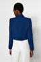 Navy Blue Crop Woven Blazer Jacket TWOAW24BC00023 - 5