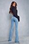 Jonis Power Lycra Ice Blue Spaghetti High Waist Flare Jeans (collector Extra Comfortable)