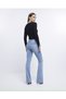 Light Blue Spanish High Waist Colorfast Blue snow Wash Jeans Pants Recovery Flara Jean