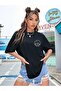 Plus Size Women's Moon and Sun 'Sun and Moon' Printed 100% Cotton Crew Neck Oversize T-shirt - 4
