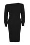 Black Asymmetrical Detailed Knitwear Dress TBBAW24AH00002 - 6