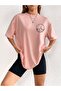 Women's Moon and Sun 'Sun and Moon' Printed 100% Cotton Crew Neck Oversize T-shirt - 5