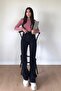 Crespo 90's Black High Waist Lycra Loose Jeans Palazzo Trousers - 4