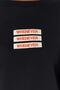 Black Thick Inside Fleece Slogan Embroidered Relaxed/Comfortable Fit Knitted Sweatshirt TWOAW22SW1464 - 3