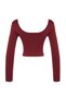 Burgundy Seamless/Seamless Crop Extra Stretchy Knitted Sports Top/Blouse TWOAW22BZ0450 - 8