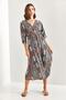 Women's Multicolor Double Breasted Collar Front Slit Dress 40861028 - 2