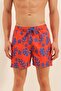 شورت السباحة للرجال باللون البرتقالي والأزرق - 3