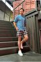 Plaid urban print Shorts unisex - 2