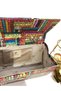 Mix Colored Leather Material Stone Magnetic Cover Evening Bag with Hand and Shoulder Strap - 4