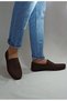 Genuine Leather Brown Nubuck Casual Men's Leather Loafer Shoes - 2