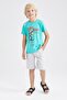 Boy's Printed Short Sleeve T-Shirt Shorts Set of 2 - 7
