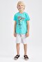 Boy's Printed Short Sleeve T-Shirt Shorts Set of 2 - 8