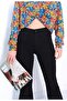 Black Wide Leg Spanish Pants Stretchy Gathers High Waist - 3