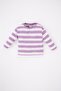 Baby Boy Striped Crew Neck Combed Cotton Long Sleeve T-Shirt