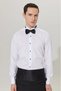 Ata Collar Black Button Slim Fit White Shirt - 2