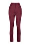 Dark Burgundy Cigarette Fit High Waist Ankle Length Woven Fabric Trousers Twoss20Pl0515 - 8