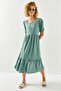 Women's Green Short Sleeve Piece Bodrum Dress ELB-19001956 - 3