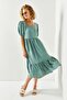 Women's Green Short Sleeve Piece Bodrum Dress ELB-19001956 - 5