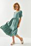 Women's Green Short Sleeve Piece Bodrum Dress ELB-19001956 - 6