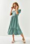 Women's Green Short Sleeve Piece Bodrum Dress ELB-19001956 - 7