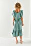 Women's Green Short Sleeve Piece Bodrum Dress ELB-19001956 - 8