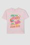 Girl's Oversize Fit Printed Short Sleeve T-Shirt A1774a823hs - 5