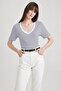 V-Neck Striped Regular Fit Short Sleeve Cotton T-Shirt - A8104ax23sm - 8