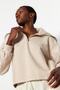 Beige Thessaloniki/Knitwear Look Polo Collar Zippered Regular/Normal Fit Knitted Sweatshirt TWOAW24SW00000 - 3