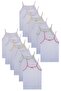 Girl's Combed Cotton Undershirt with Rope Strap, Pack of 6 - 3