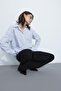 Oversize Fit Striped Long Sleeve Poplin 100% Cotton Shirt - 3