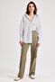 Oversize Fit Striped Long Sleeve Poplin 100% Cotton Shirt - 5