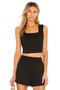 WOMEN'S BLACK SQUARE BACK DETAIL Cropped TOP