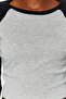 Gri Reglan Kol Ribana Fitted/Vücuda Oturan Crop Örme T-Shirt TWOAW24TS00000 - 4