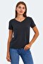Pericas Women's V-Neck Black T-Shirt