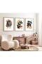 Set of 3 Paintings with Wooden Frame