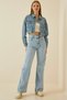 Ramrod Light Blue Snow Wash Palazzo Jean Wideleg Colorfast Women's High-waist Wide Leg Jeans - 2
