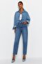 Mavi Yüksek Bel Mom %100 Pamuk Non-Stretch Jeans TWOAW24JE00076 - 7