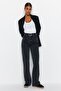 Antrasit Yüksek Bel Wide Leg Geniş Paça %100 Pamuk Non-Stretch Jeans TWOAW24JE00089 - 10