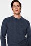 İndigo Unisex Fit Yünlü Bisiklet Yaka Reglan Kol Dokulu Triko Kazak TMNAW22KZ0290