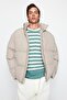 Taş Unisex Oversize Fit Dik Yaka Suya ve Rüzgara Dayanıklı Şişme Kışlık Mont TMNAW24MO00003