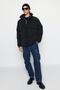 Siyah Oversize Fit Dik Yaka Kışlık Şişme Mont TMNAW24MO00012 - 3